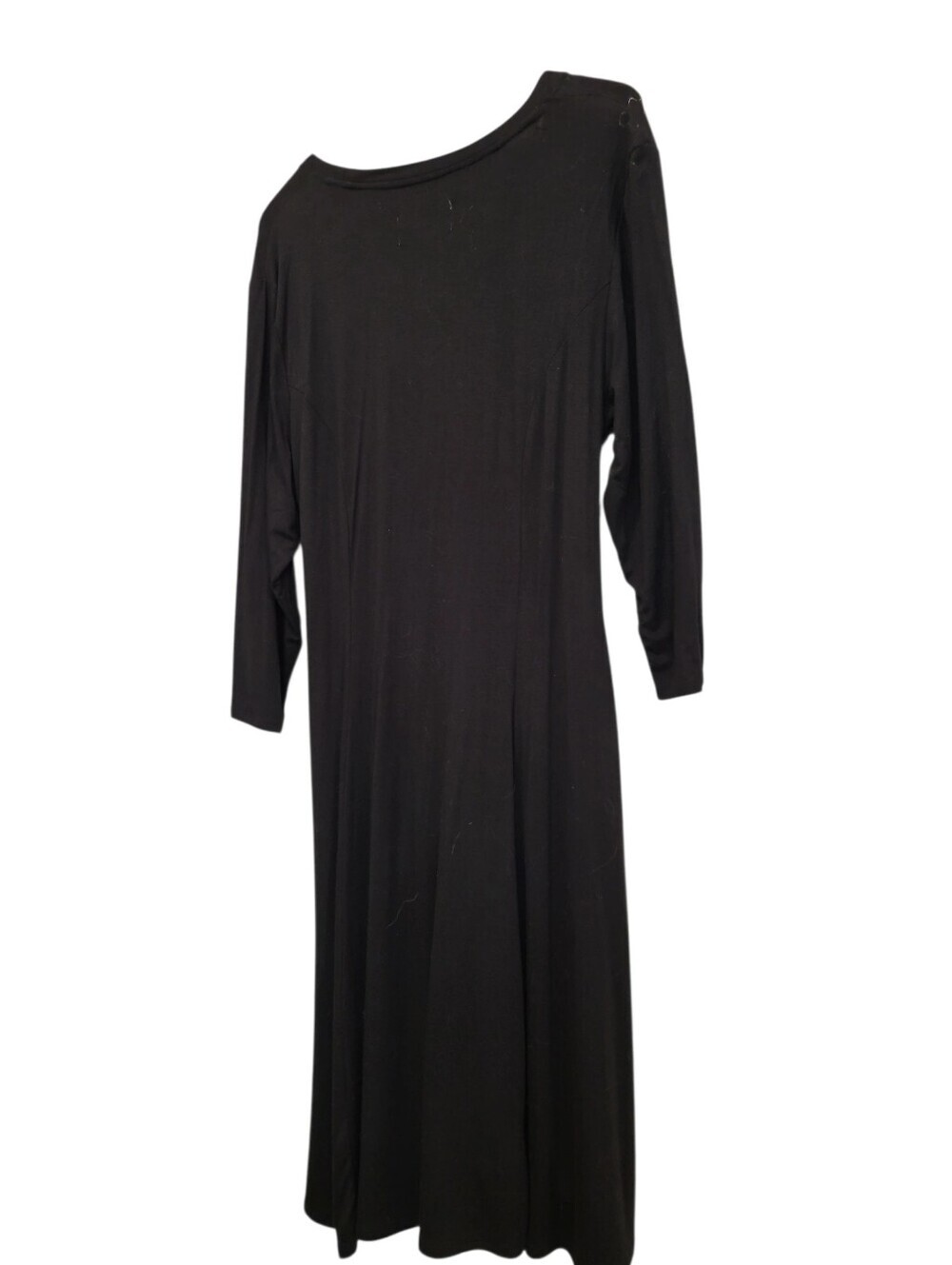 Completely Me By Liz Lange Classic  Black Midi Dress 3/4 Sleeves V Neck  Large - Picture 3 of 6